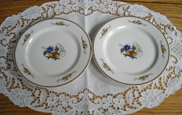 Vintage Syracuse China CHIQUITA Old Ivory O.P.Co 6 1/4" Plates ~ Set of 2 ~