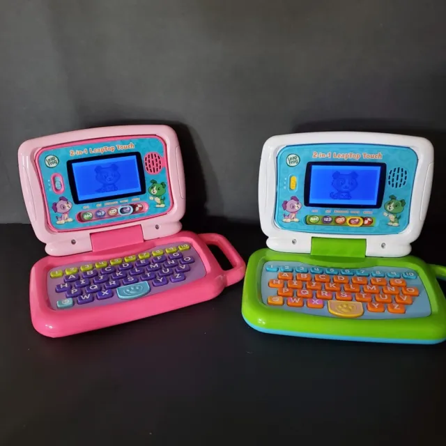 Lot of 2 Leapfrog 2 in 1 LeapTop Touch Laptops, Tested Working