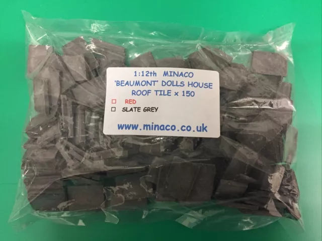 150 x  1/12 Scale Beaumont  Dolls House Slate Grey or Red Roof Tiles  £5.99