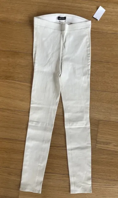 J Brand White 100% Leather Pants Size Small