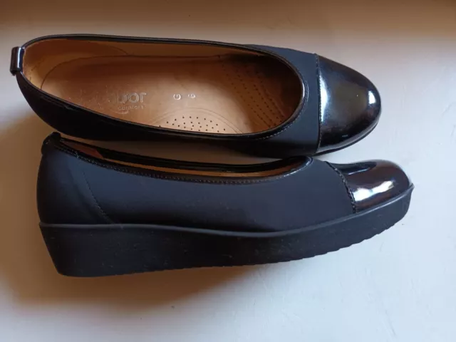 GABOR ORIENT WOMENS Black Patent Low Wedge Shoes Size 6 25.00 PicClick UK