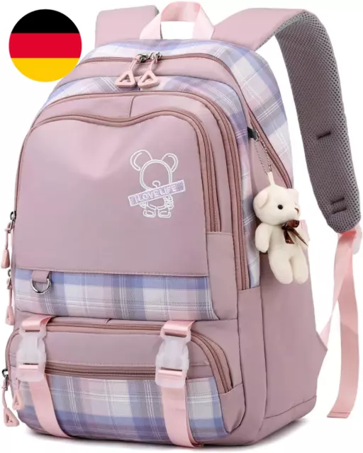 JANSBEN Schulrucksack Für Mädchen Jungen Schulranzen Teenager Schultaschen Rucks