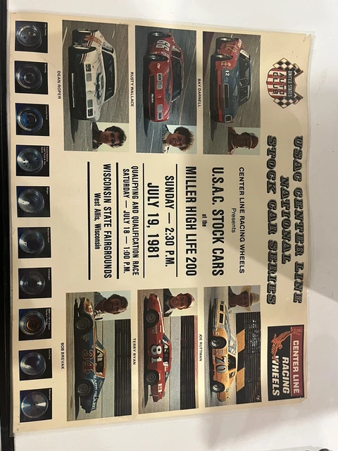 Vintage 1981 Miller High Life 200 Stock Car Poster