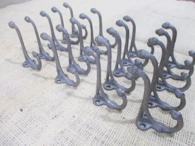 20 Coat Hooks Hat Entry Way Hall Tree Keys Storage Organization Raw Cast Iron