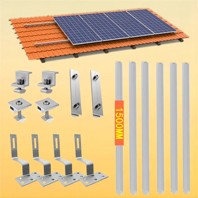 SOLAR MODULE ALUMINIUM bracket mounting rail brick roof PV mounting ...