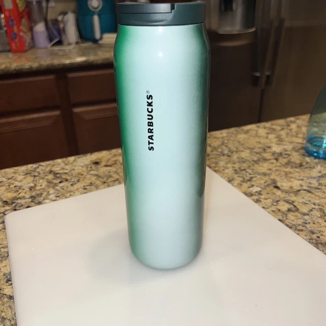 Starbucks Stainless Steel Green Ombré 20 Fl Oz Vacuum Insulation Tumbler Lid New