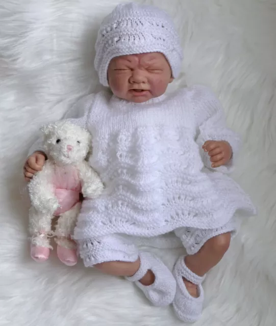 Baby Knitting Pattern 85 Angelica  - Precious Newborn Knits - Reborn Dolls