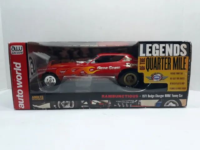 Autoworld Gene Show Rambunctious 1971 Dodge Charger Nhra Funny Car 1/18 Aw1118