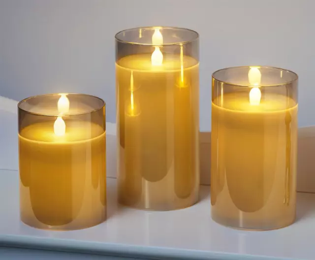 3 bougies chauffe-plats LED jaune - Ø5,5CM