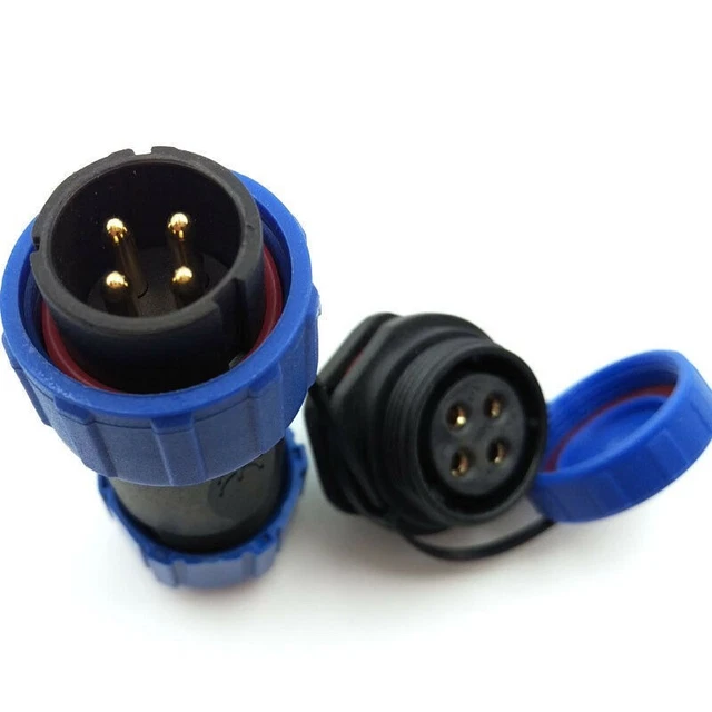 Lot De 3 Connecteurs Aviation SP21 4 Broches IP68 - Étanches, 500V 30A - Pour éclairage Extérieur - 9