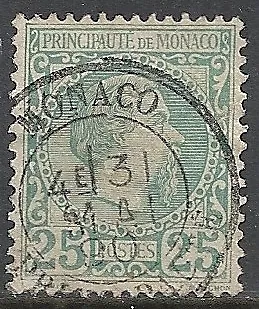 Monaco stamps 1885 YV 6  CANC  VF