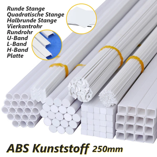 Kunststoffstäbe 10 Stück ABS - 2x250mm Gelb - Für Modellbau & DIY Projekte - Leicht Zu Schneiden & Bearbeiten