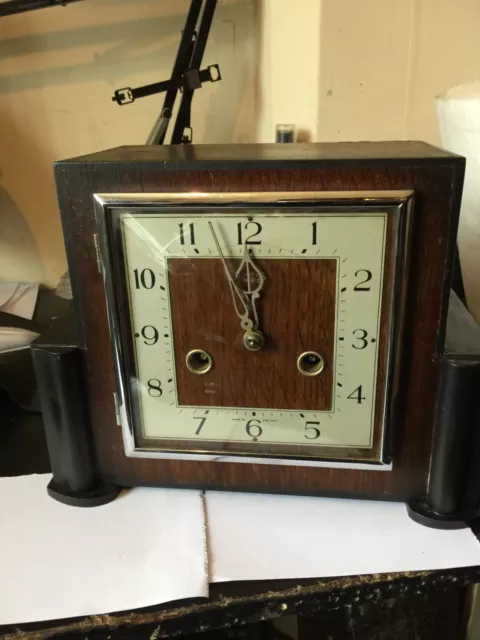 smiths art deco antique 1920s chiming mantel clock