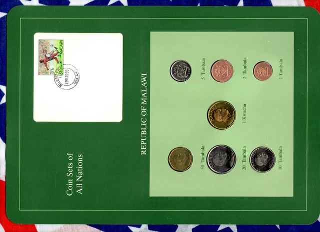 Coin Sets of All Nations Malawi 1995-1996 UNC 1 Kwacha 50,20 Tambala 96