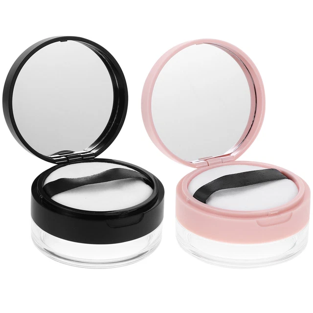 Tyqour 2er Set Puderdosen Transparent - Wiederverwendbare 10g Powder Container Mit Sieb