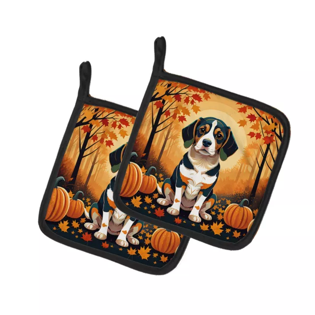 Beagle Fall Pair of Pot Holders DAC1014PTHD