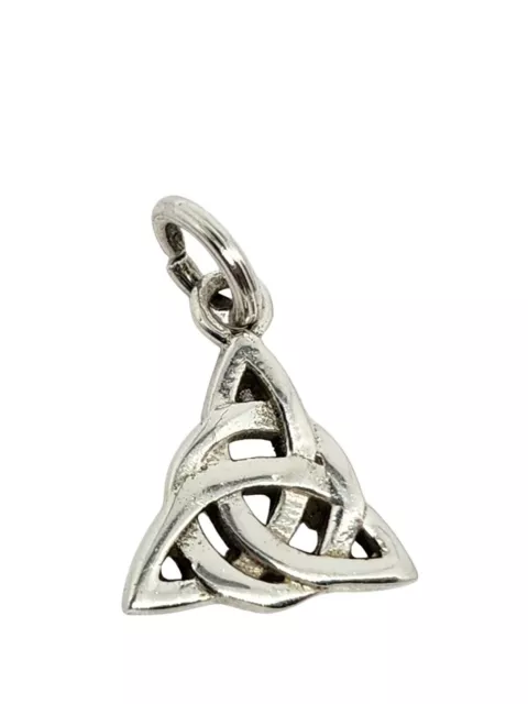 Celtic Triquetra Charm 925 Sterling Silver Trinity Knot Pagan Wiccan Goddess 2