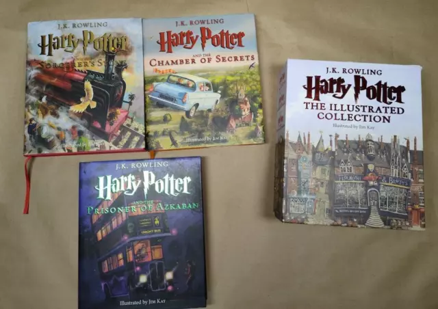 Harry Potter Books  1-3,  Illustrated by Jim Kay Large in Sleeve J.K. Rowling