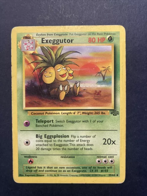 Pokémon TCG Exeggutor Jungle 35/64 Regular 1999-2000 Basisset MP Zustand