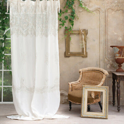 beige, 140 x 245 larghezza x altezza M&W DAS DESIGN Tenda vintage in stile barocco 2 pezzi 