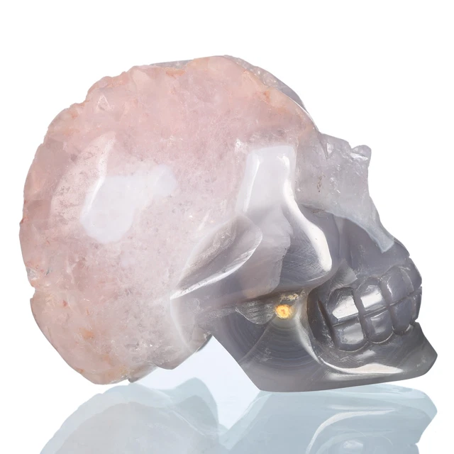 Coleccionables especiales de curación de cráneodas talladas en geoda natural de 2,8" #35U39