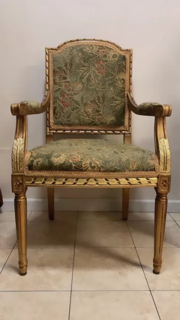 French 19th Century Guiltwood Louis XVI Armchair