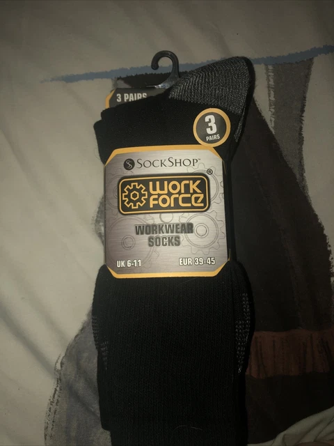 Sock Shop Work Force taille homme 6-11 3 paires flambant neuf