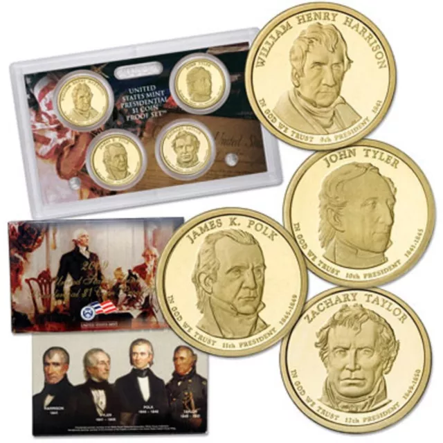 2009-S Presidential Dollar 4 Coin Proof Set Original Packaging W/COA NEW