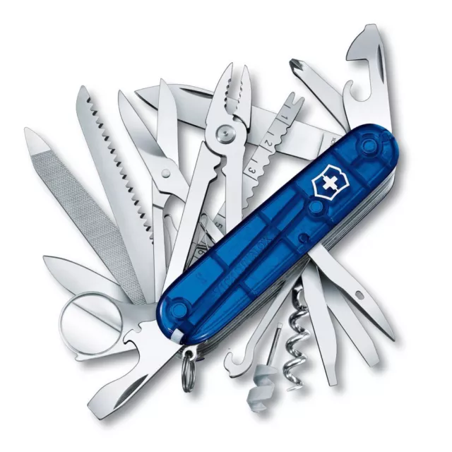 Victorinox Swiss Champ Bleu - Couteau Suisse De Poche 91 Mm - 33 Fonctions