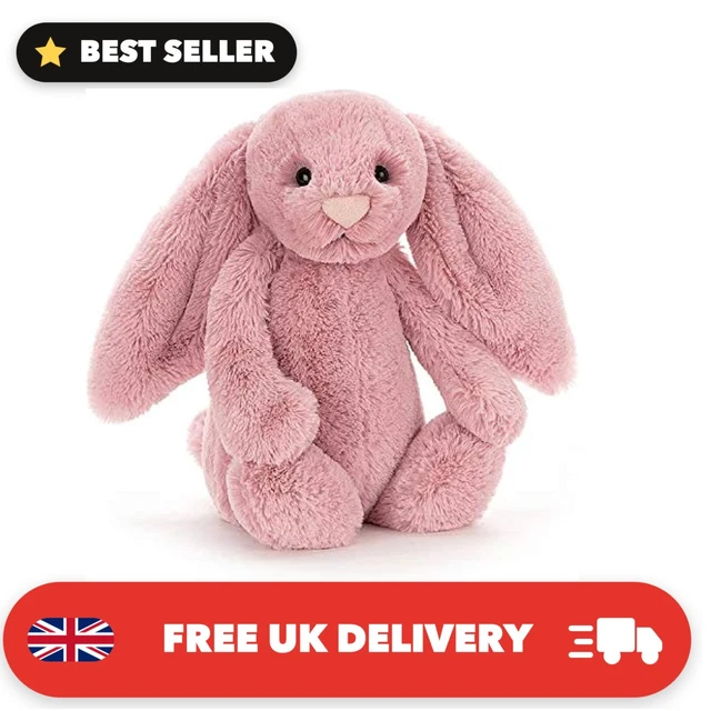 Transparent Pink Rabbit JELLYCAT BASHFUL BUNNY Pink Tulip - Medium By Jellycat £66.95 - PicClick UK