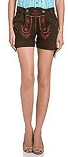 Lederhose Trachtenlederhose Damen von Stockerpoint in Braun/Rot - Gr. 36 NEU