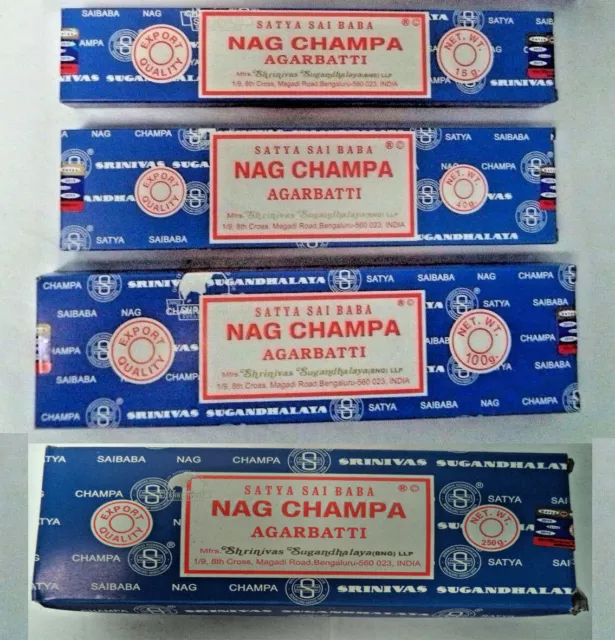 Satya Nag Champa Incense Sticks Blue Box Pick 15 40 100 250 gms - Fresh Stock !!