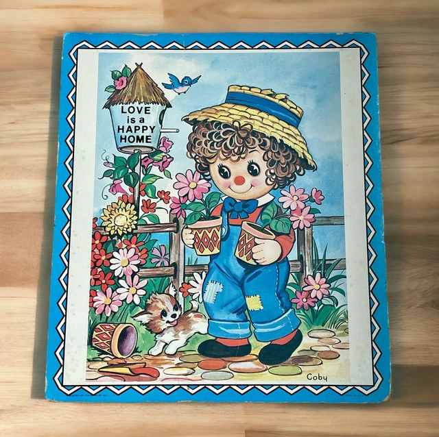 VTG 80’s Soroka Farm Kids Litho Wall Decor Cottage Love Happy Home Nursery