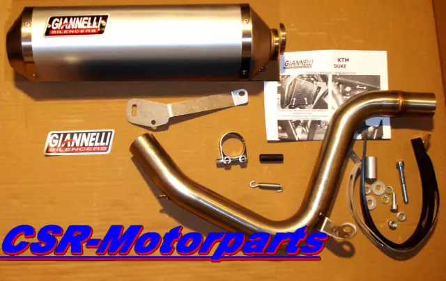 Sistema de escape KTM Duke 125 olla + tubo colector Giannelli Arrow ABE NUEVO A1-A4 2