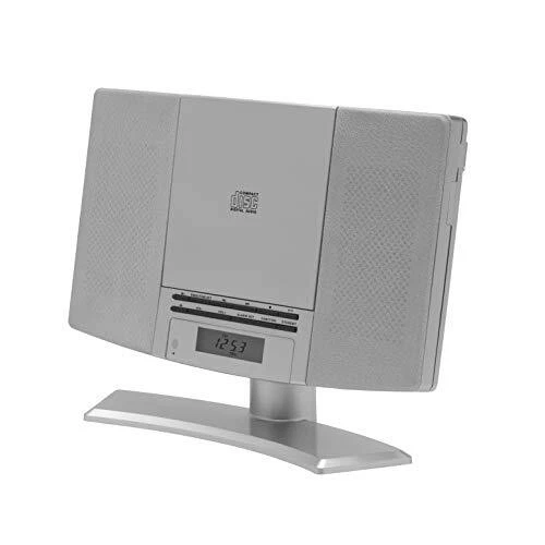 Mini chaîne Denver MC-5220 Silver avec Lecteur CD, Radio FM, entrée AUX, Horloge