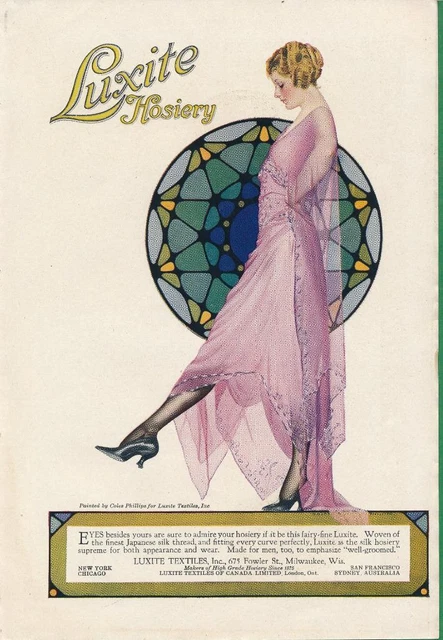 Magazine Ad - 1919 - Luxite Hosiery - Coles Phillips artwork