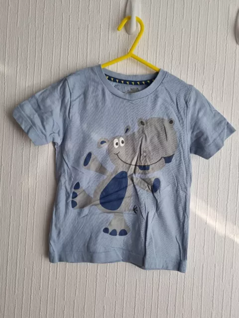 T-shirt ippopotamo ragazzo blu e grigio dalla tua età 18-24 mesi