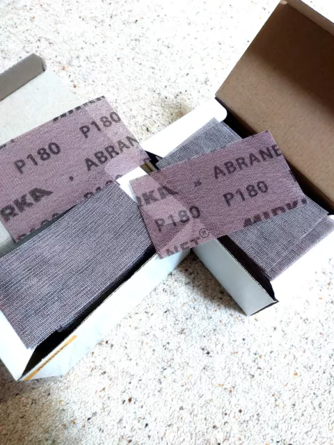 2 x Boxes Mirka Abranet P180 Grit Sanding Strips 70x125mm. 50 per box. FREE P&P