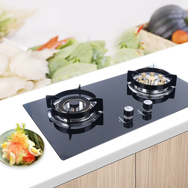 Portable Built-in 2 Burner GAS Cooktop Stove Cook Indoor Kitchen Cooker Black