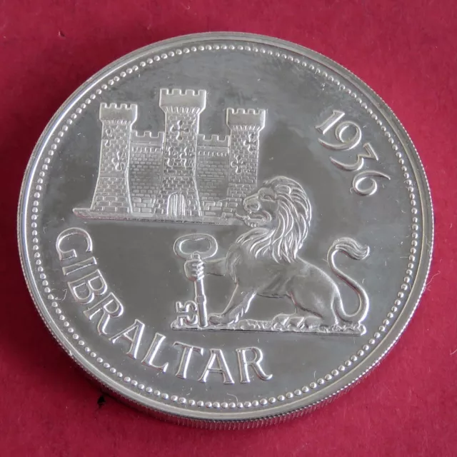 Edward Viii 1936 Gibraltar Silver Proof Pattern Crown - Milled Edge