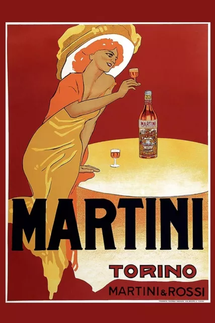 Poster Locandina Pubblicitaria Stampa Vintage Aperitivo Vermouth Martini Drink