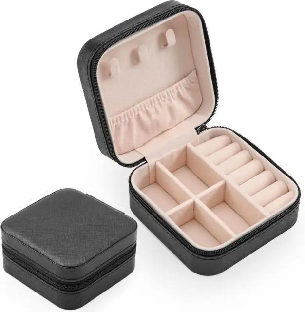 Small Travel Jewelry Boxes, Portable Jewelry Organizer Display Storage Boxes for