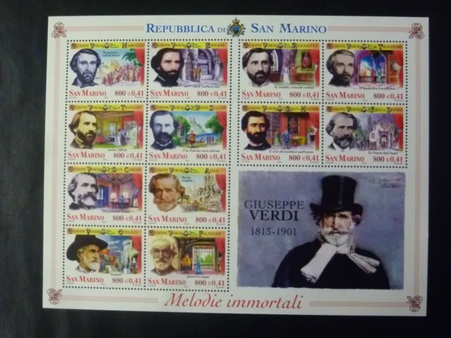 San Marino Zd-Bogen MiNr.: 1938-1949; Guiseppe Verdi ** postfrisch MNH POSTPREIS