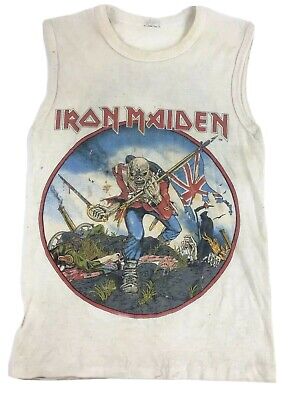 Vintage Iron Maiden shirt 1983 The Trooper Brutal Metal Onslaught Concert Tee S