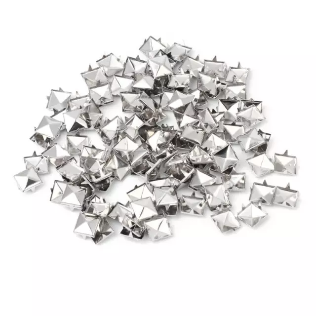 100pcs Square Rivet Metal Studs Spikes Nail Punk Shoes Belt Clothing Decor DIY
