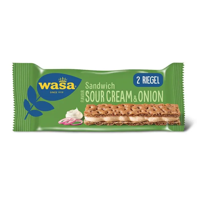 Sandwich Wasa Sour Cream & Onion panino croccante vegano 6x 99 g NUOVO MHD 3/24