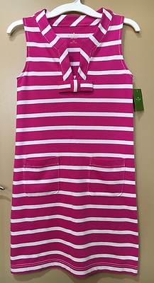 NWT Kate Spade Pink White Stripe Tropez Dress Size XS