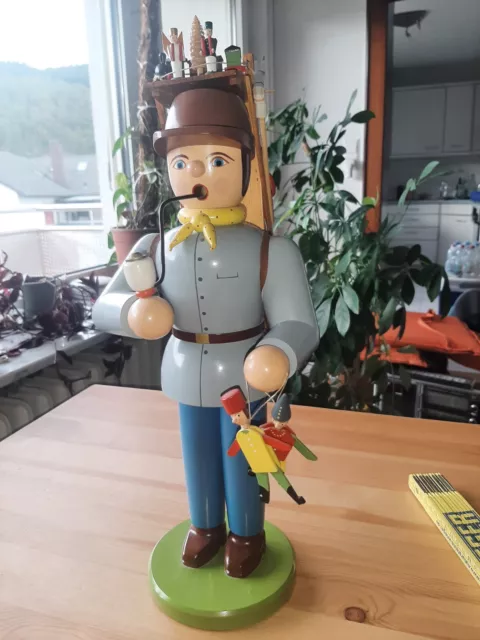 Räuchermann Spielzeughändler Seiffen Erzgebirge unbenutzt 42 cm hochwertig