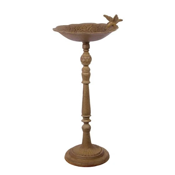 Vogeltränke Vogelbad auf Ständer Antik-Stil Gartendeko braun 58,2 cm