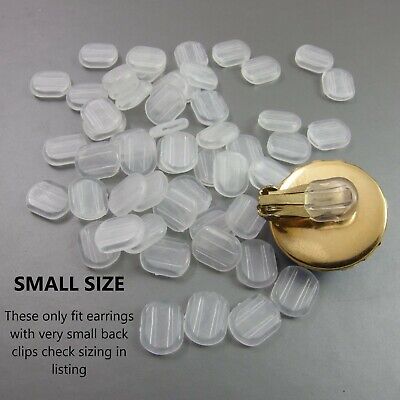 SMALL Comfort Back Pads for CLIP ON Earrings Non Pierced Clear Slip On Type
